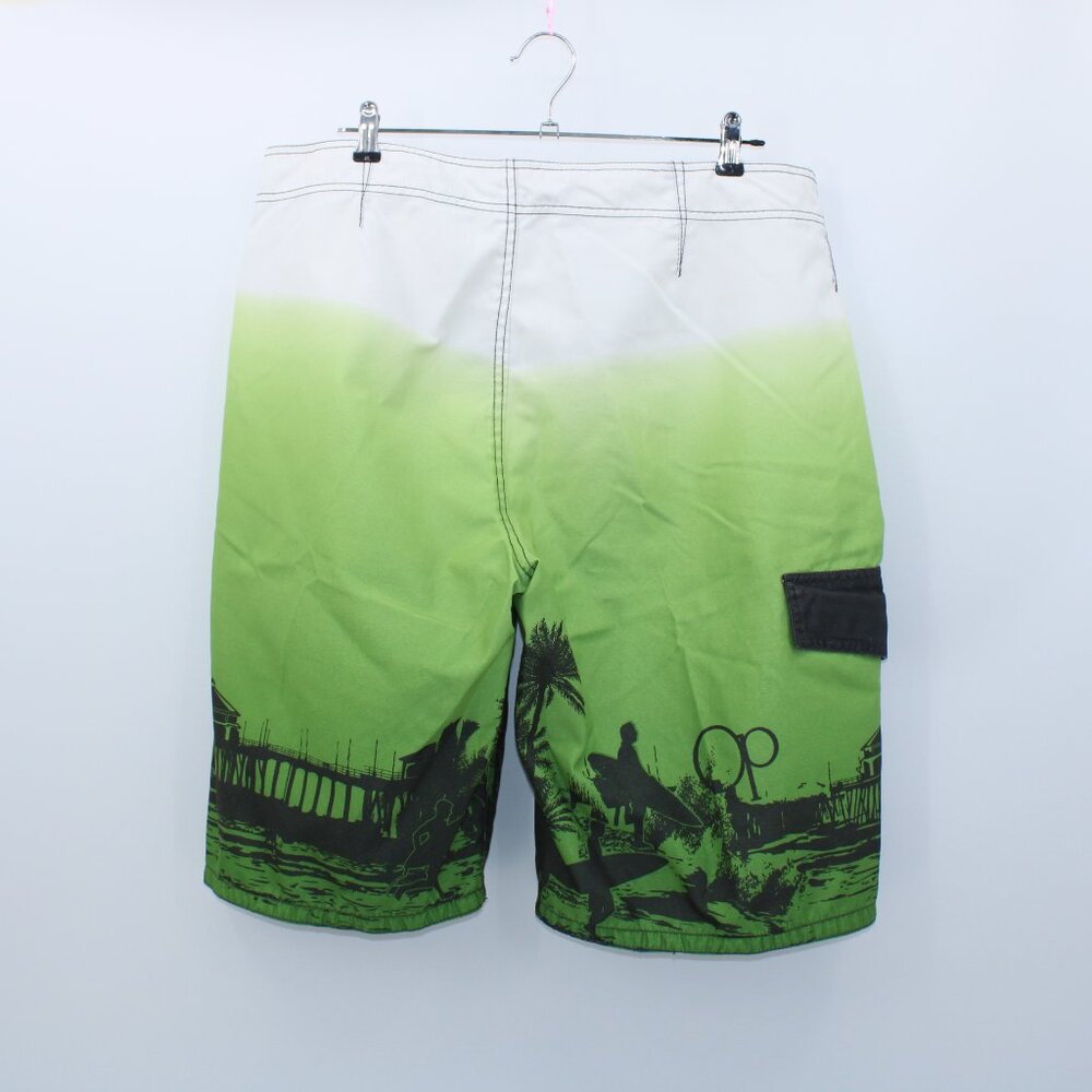 Ocean Pacific Board Shorts Mens 38 Surfing Palm Tree - Picture 4 of 9